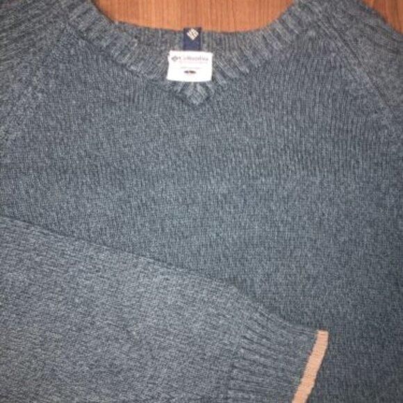 Columbia Sweater Adult Large Blue Green Outdoors Pullover Mens Warm - Picture 1 of 7